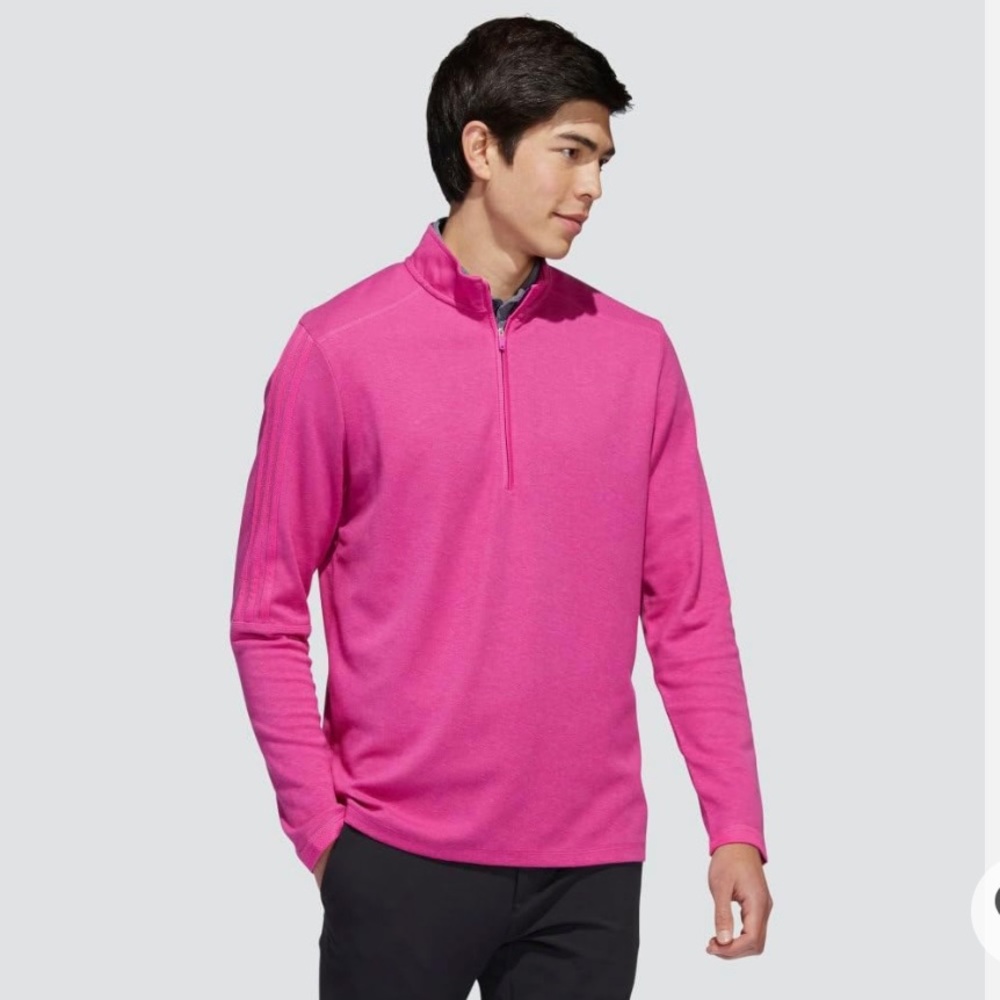 adidas Men's 3-Stripes Quarter Zip Golf Pullover